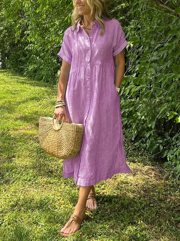 Ishka™ | Checkered Shirt Dress