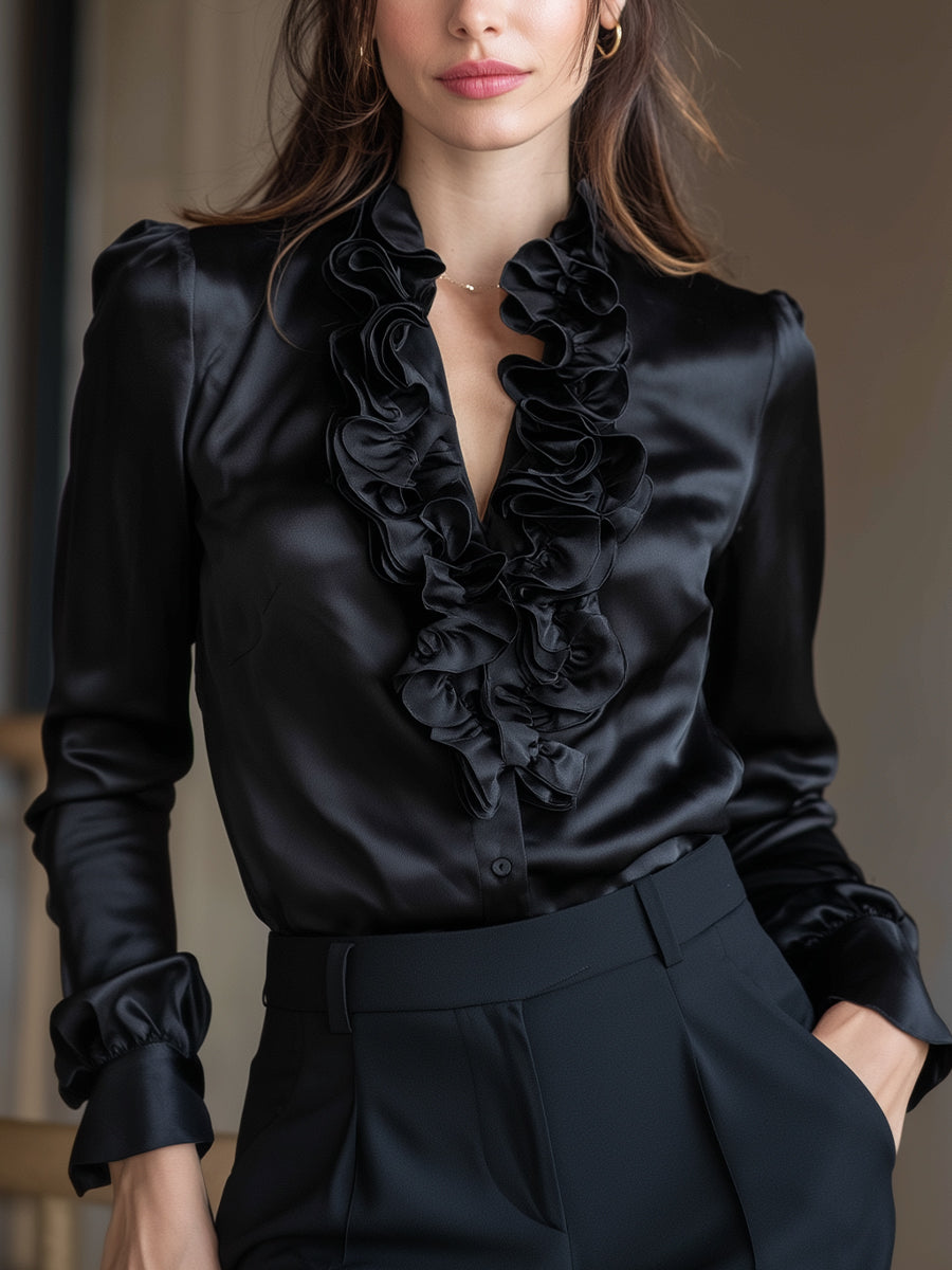 Emerald Silk Pleated Off-Shoulder Short Sleeve Top