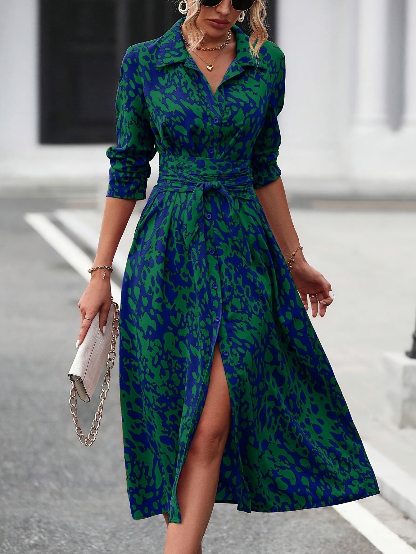 Nova™ | Abstract Print Midi Dress