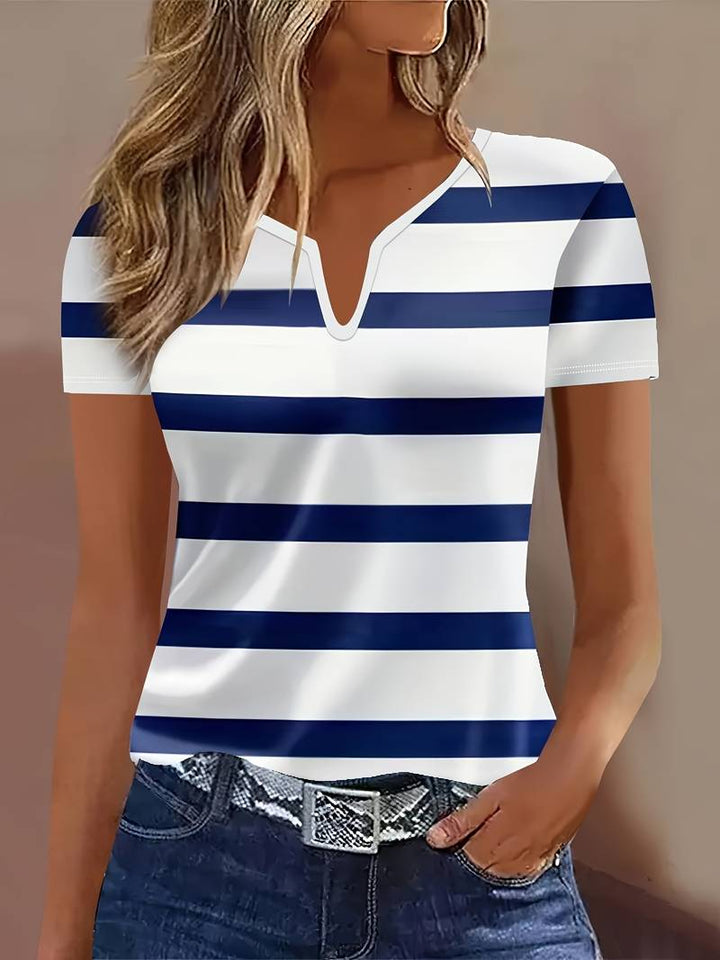 Kiley - Elegant Short-Sleeved Striped T-Shirt
