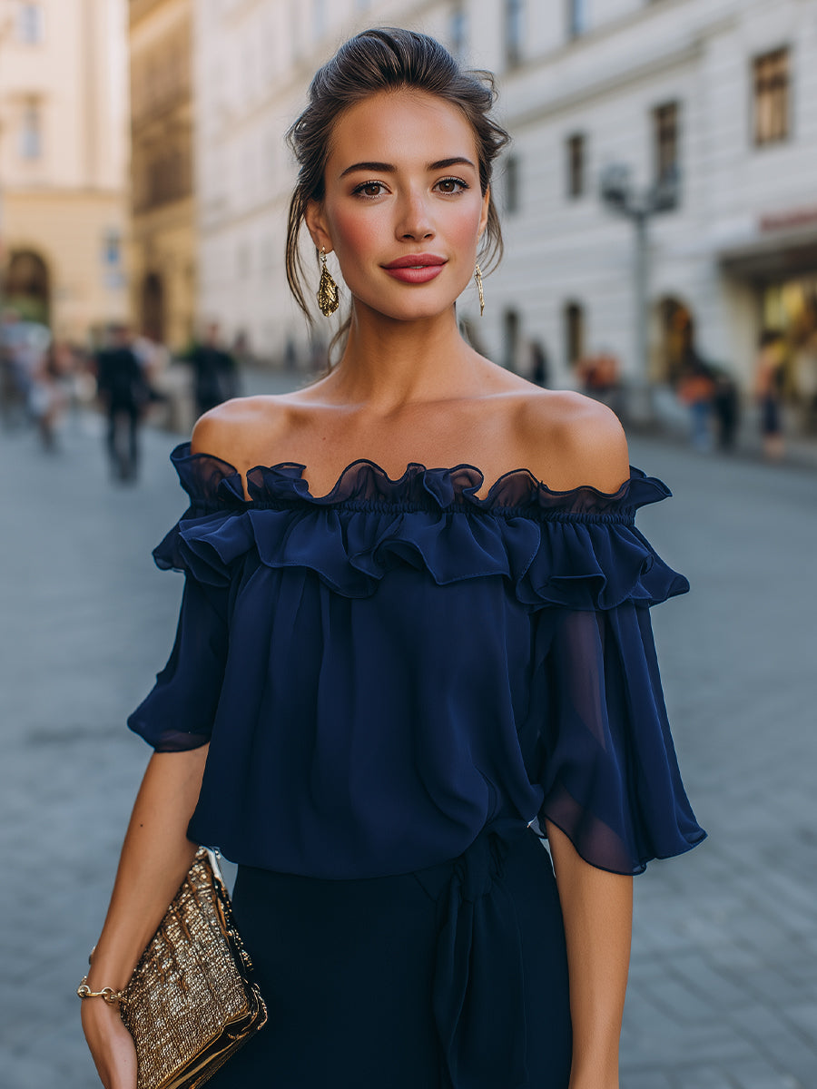One-Shoulder Layered Silk Blouse