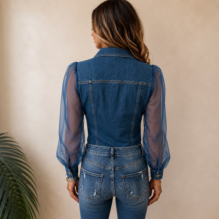 Amelie - Stylish Denim-Look Blouse