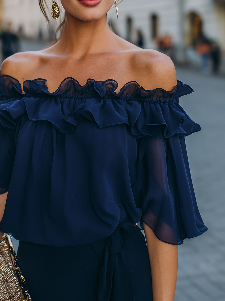 One-Shoulder Layered Silk Blouse