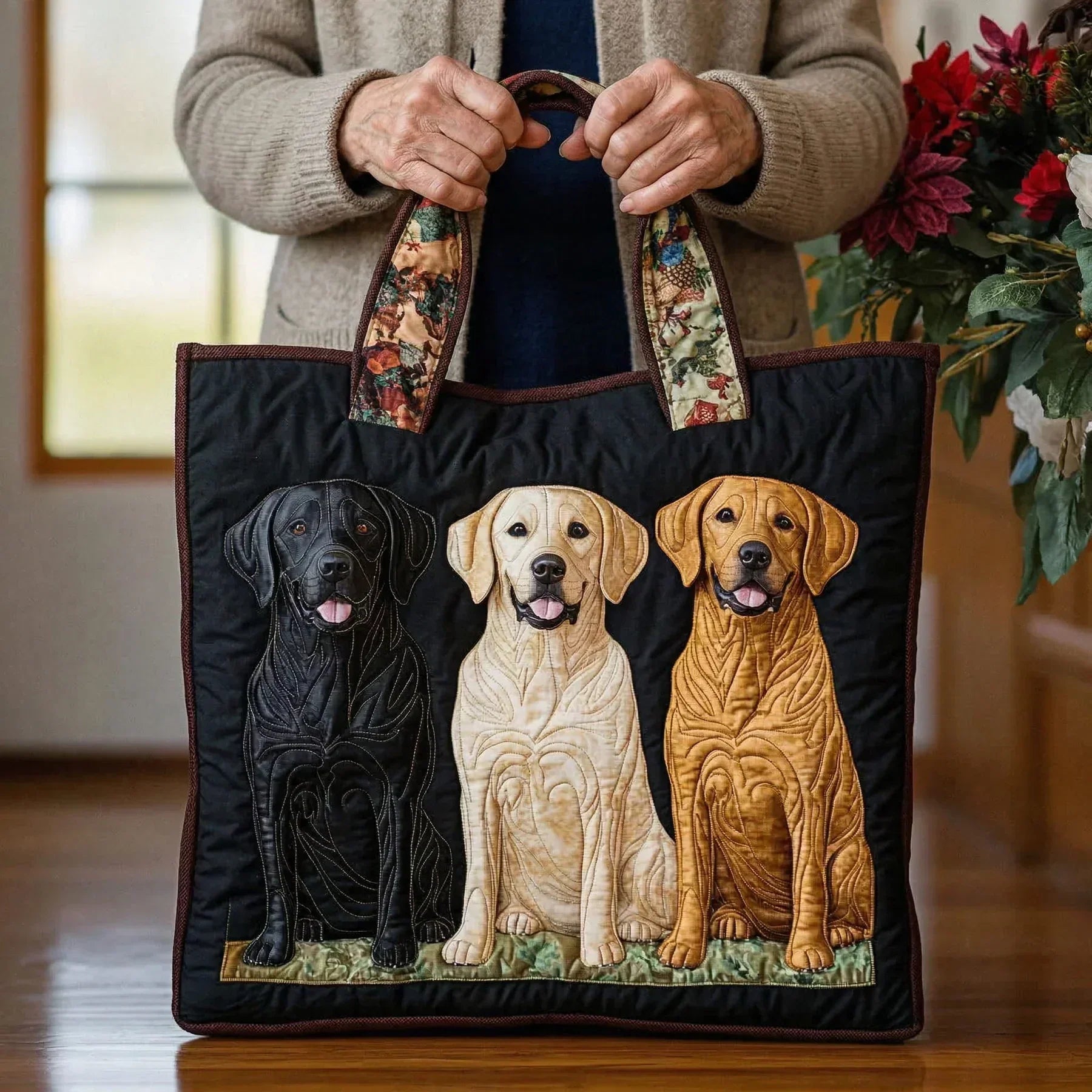 Artisan Tote Bag - Three Labradors