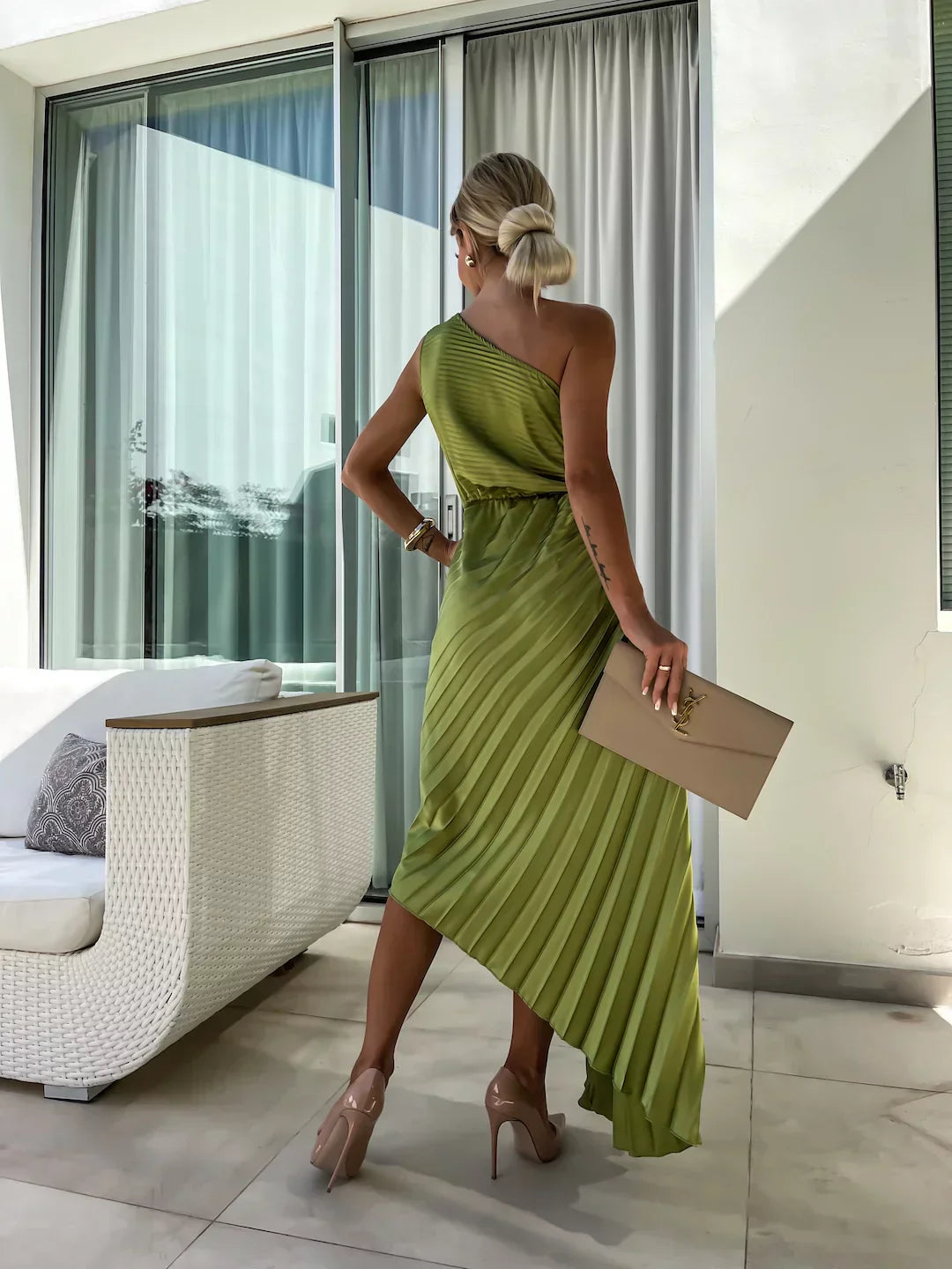 Flora™ | Chic Botanical Asymmetrical Maxi Dress