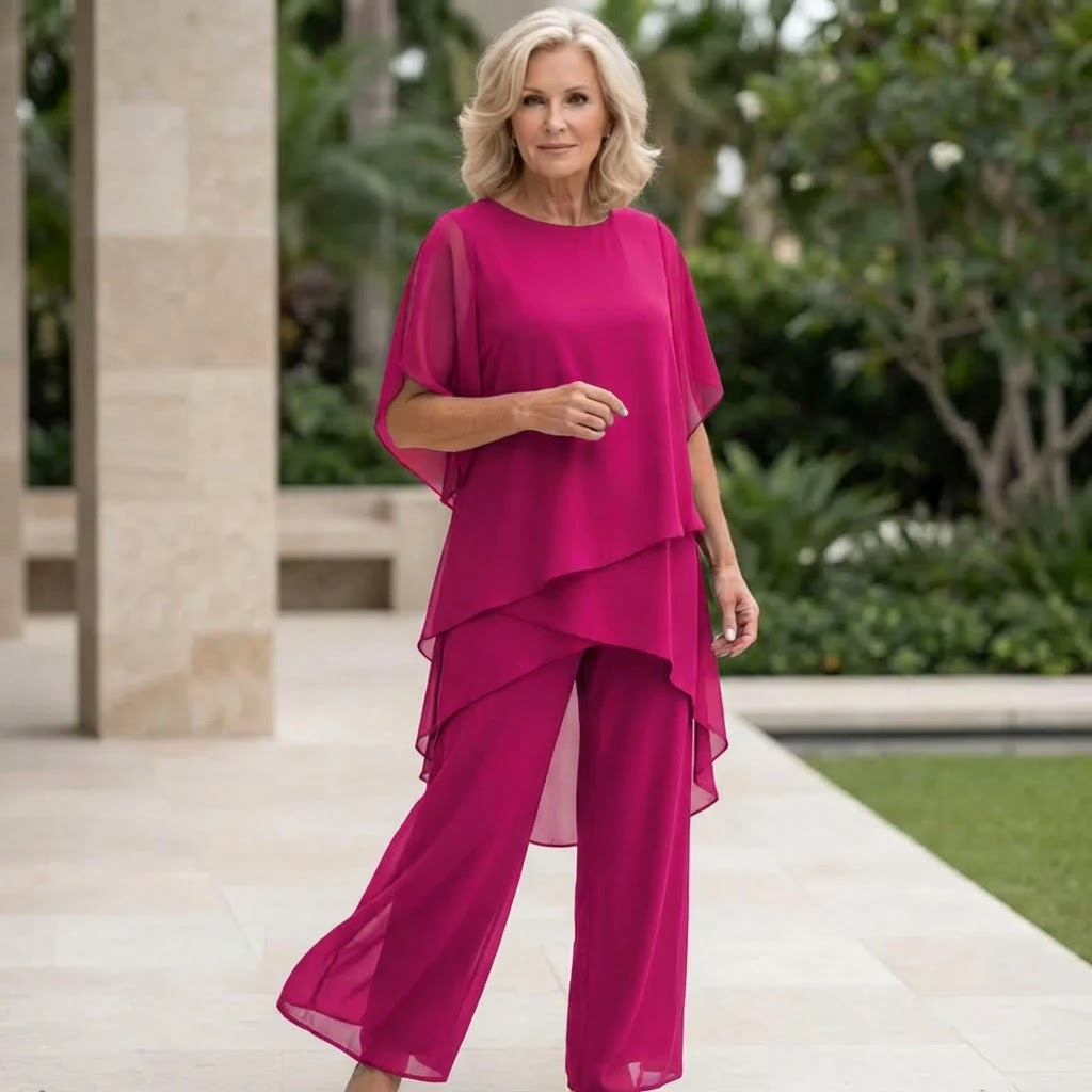 Jasmine | Flowing Blouse with Wide-Leg Trousers