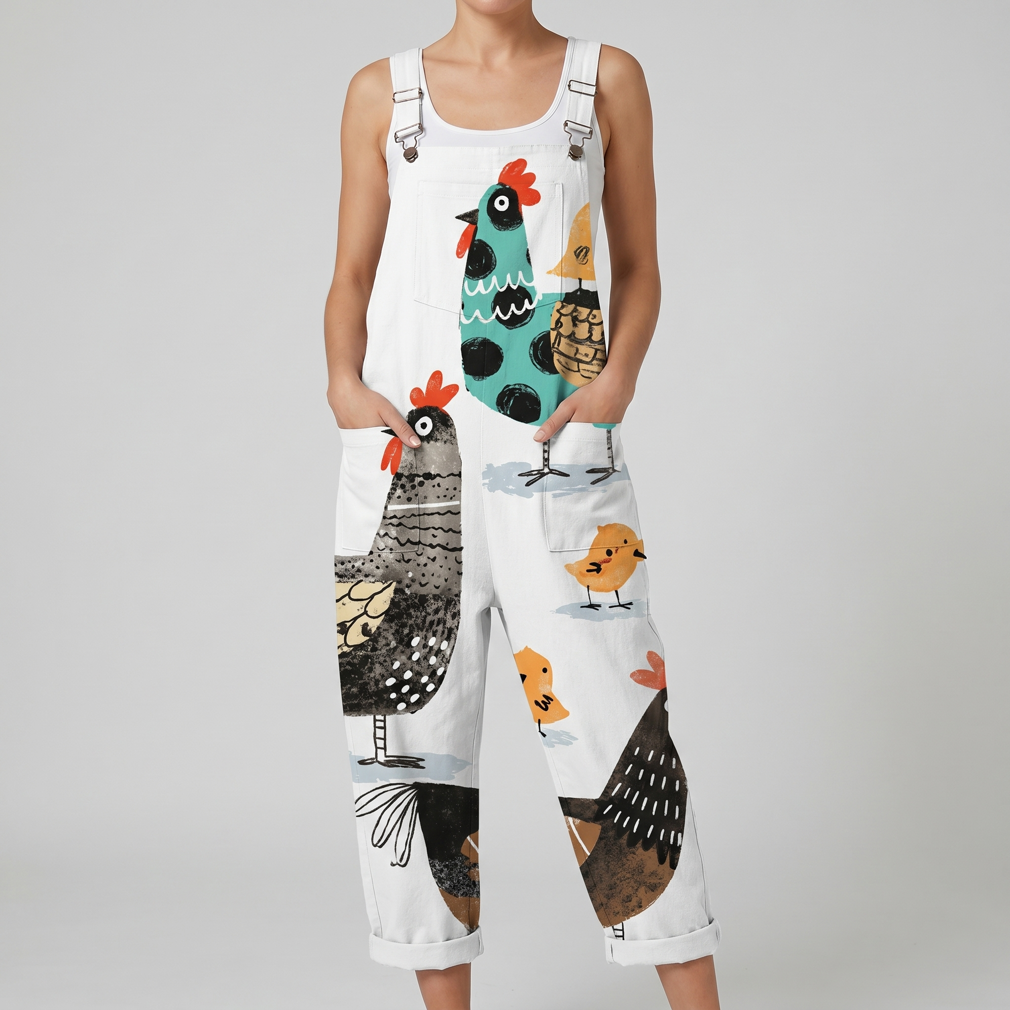 Clucker™ | Folk Art Hen Jumpsuit