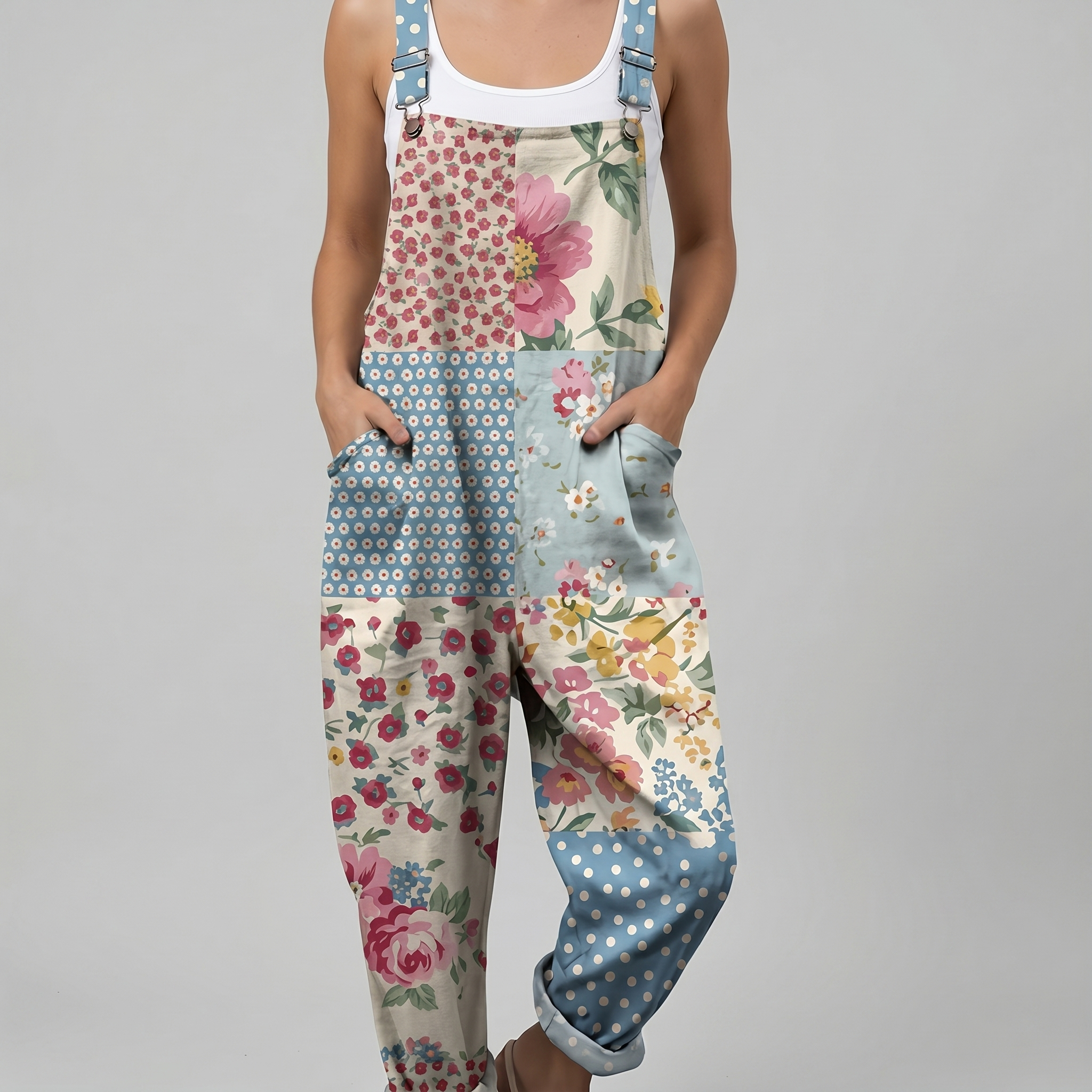 Quilty™ | Floral Patchwork Jumpsuit