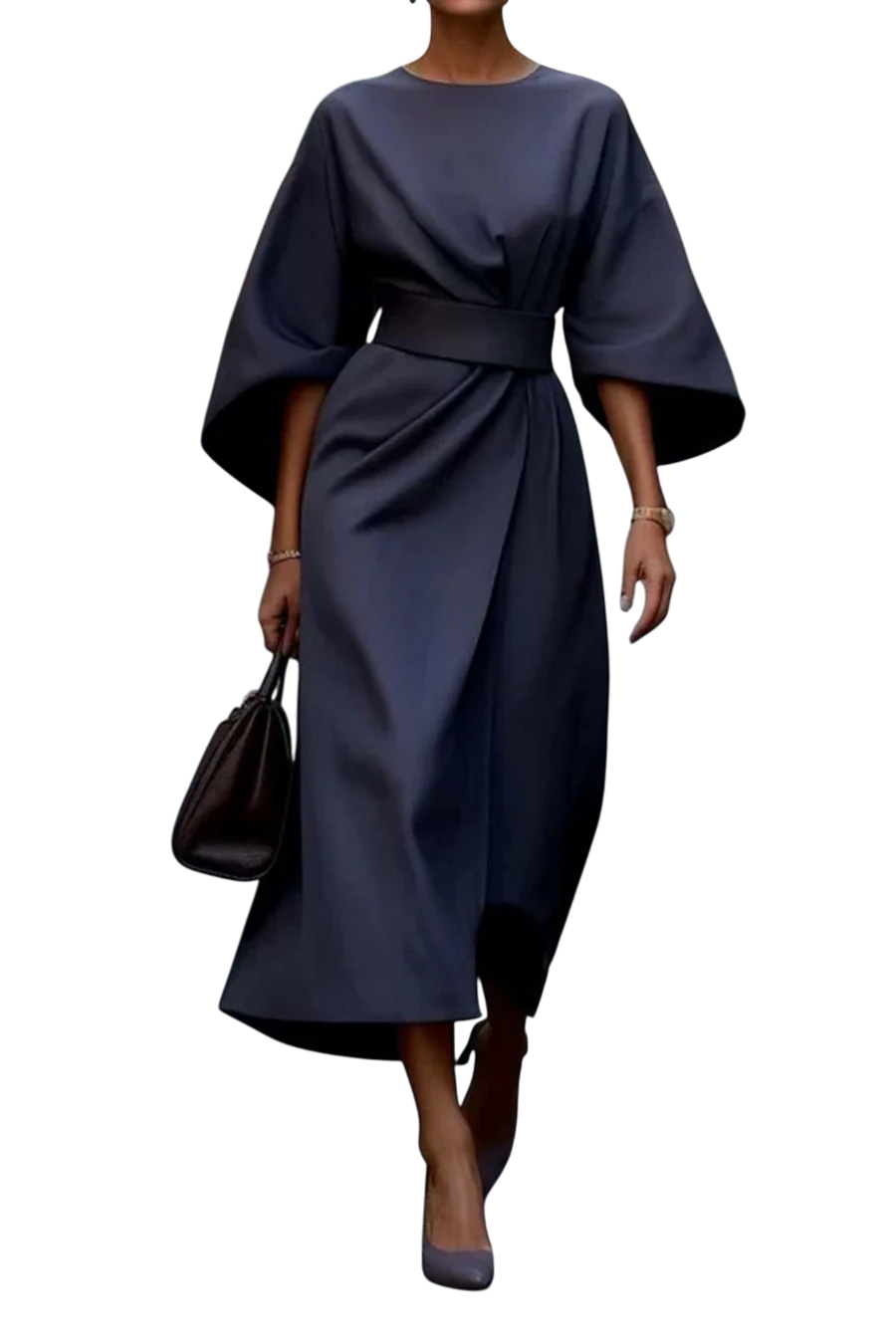 Isla™ | Chic Puff Sleeve Midi Dress