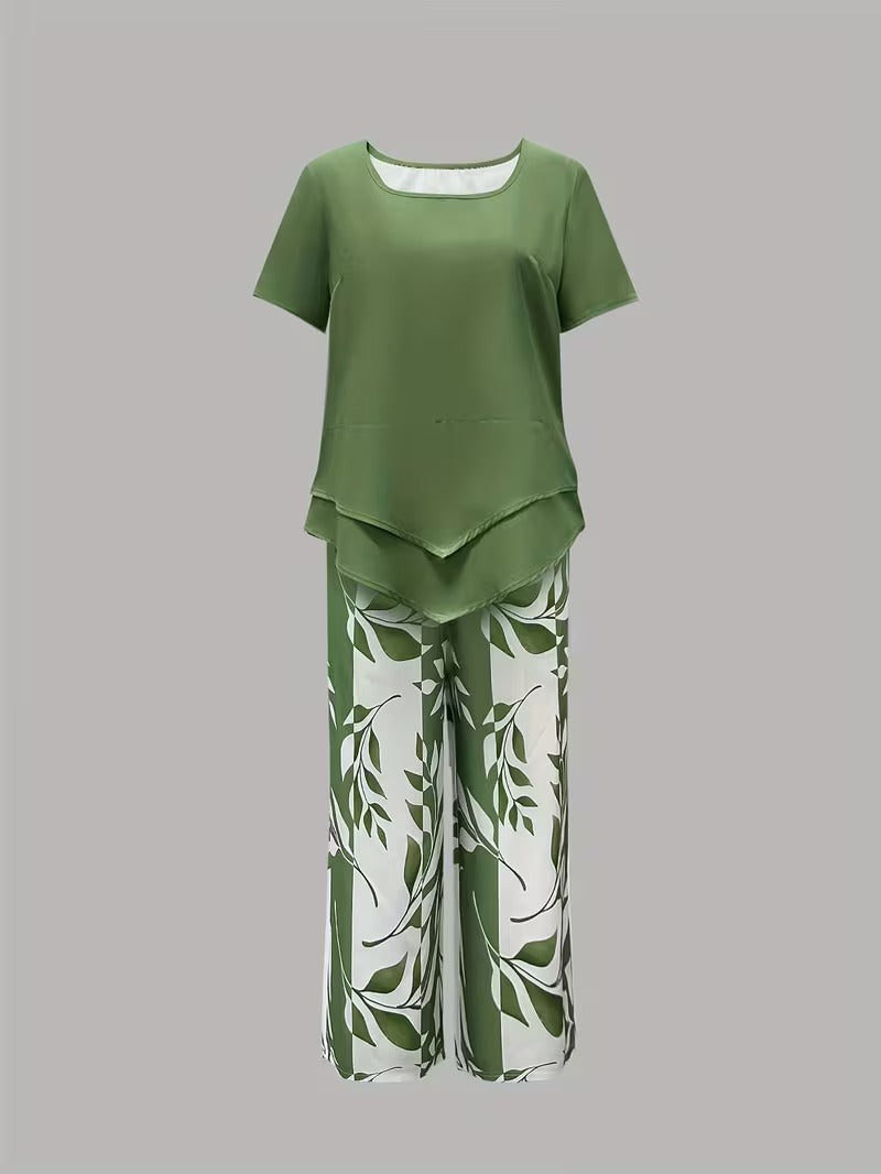 Avy™ | Relaxed Two-Piece Leaf Print Set