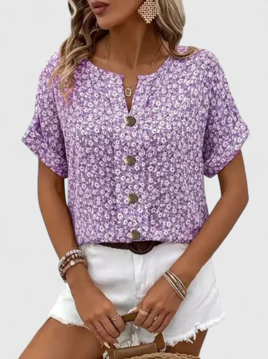 Clara - Chic Botanical Spring Blouse