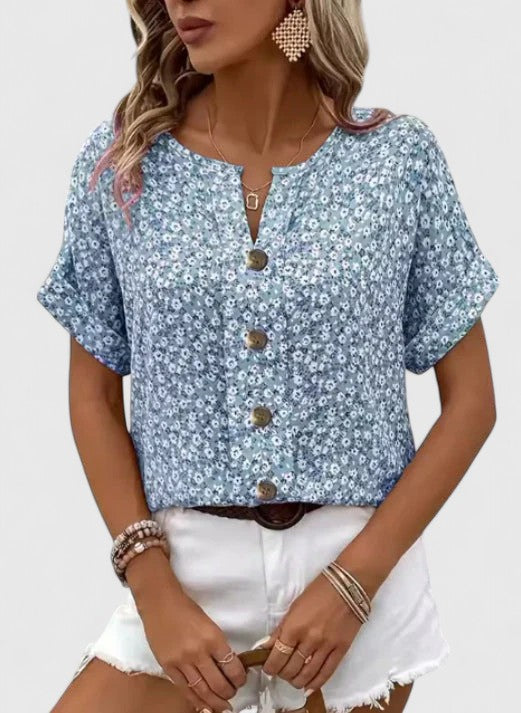 Clara - Chic Botanical Spring Blouse