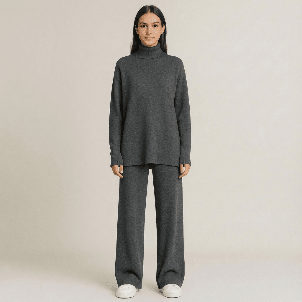 Cozy Knit Turtleneck Sweater & Leggings Set