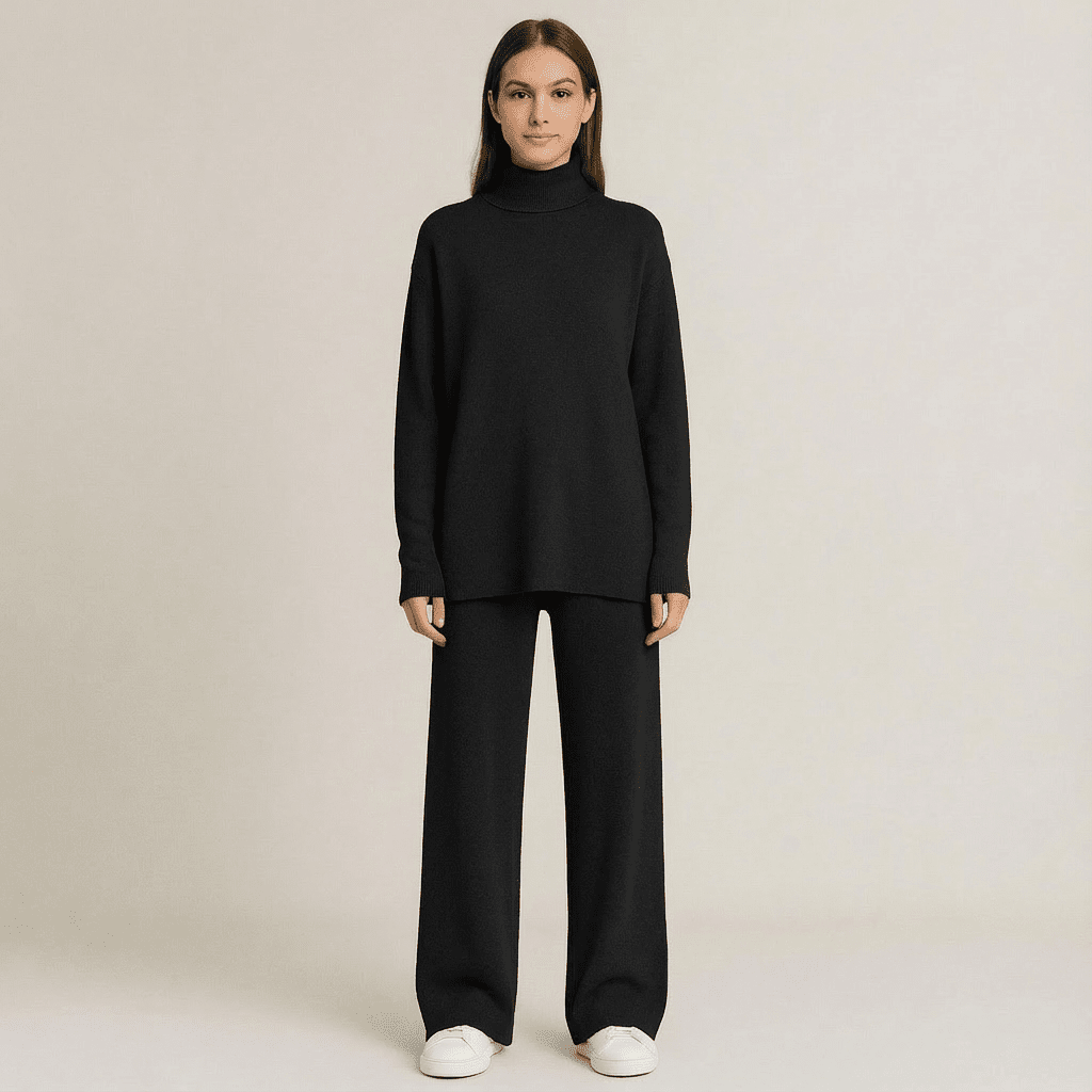 Cozy Knit Turtleneck Sweater & Leggings Set
