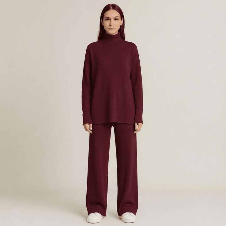 Cozy Knit Turtleneck Sweater & Leggings Set