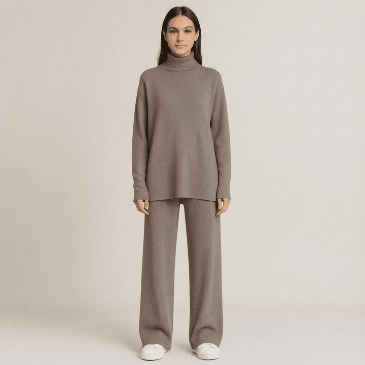 Cozy Knit Turtleneck Sweater & Leggings Set