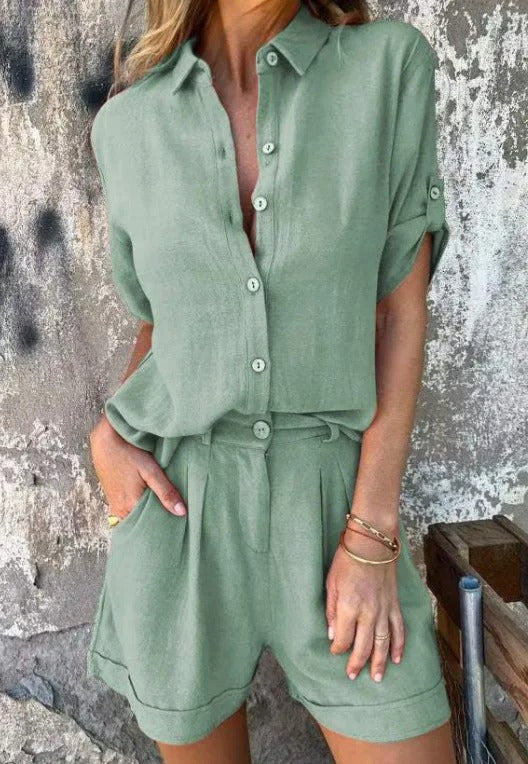 Melda - Airy Button-Up Ensemble