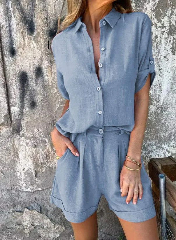 Melda - Airy Button-Up Ensemble